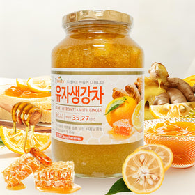 APEXY honey citron tea with ginger in hot water serving scene for cozy comfort.