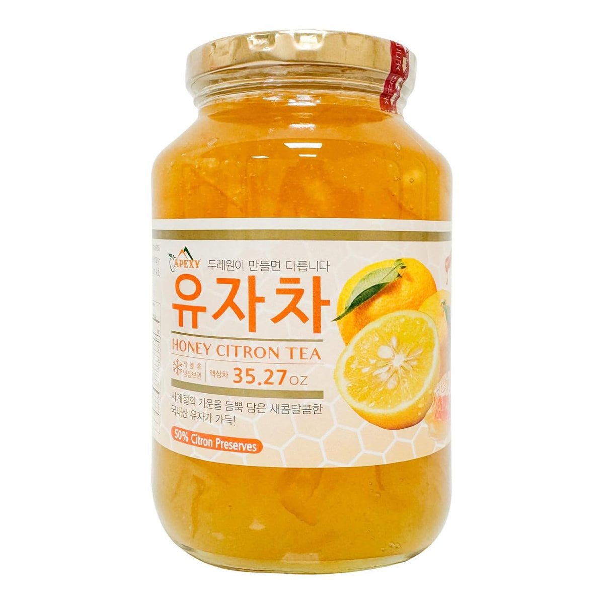 APEXY Honey Citron Tea jar with real fruit slices for authentic flavor