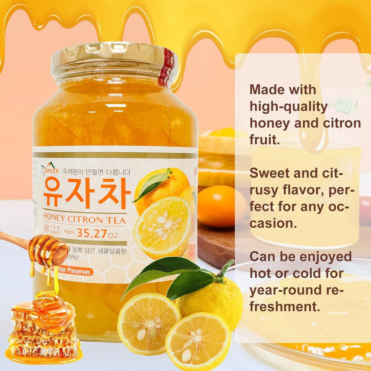 APEXY Honey Citron Tea spoon for scooping the citrus honey blend
