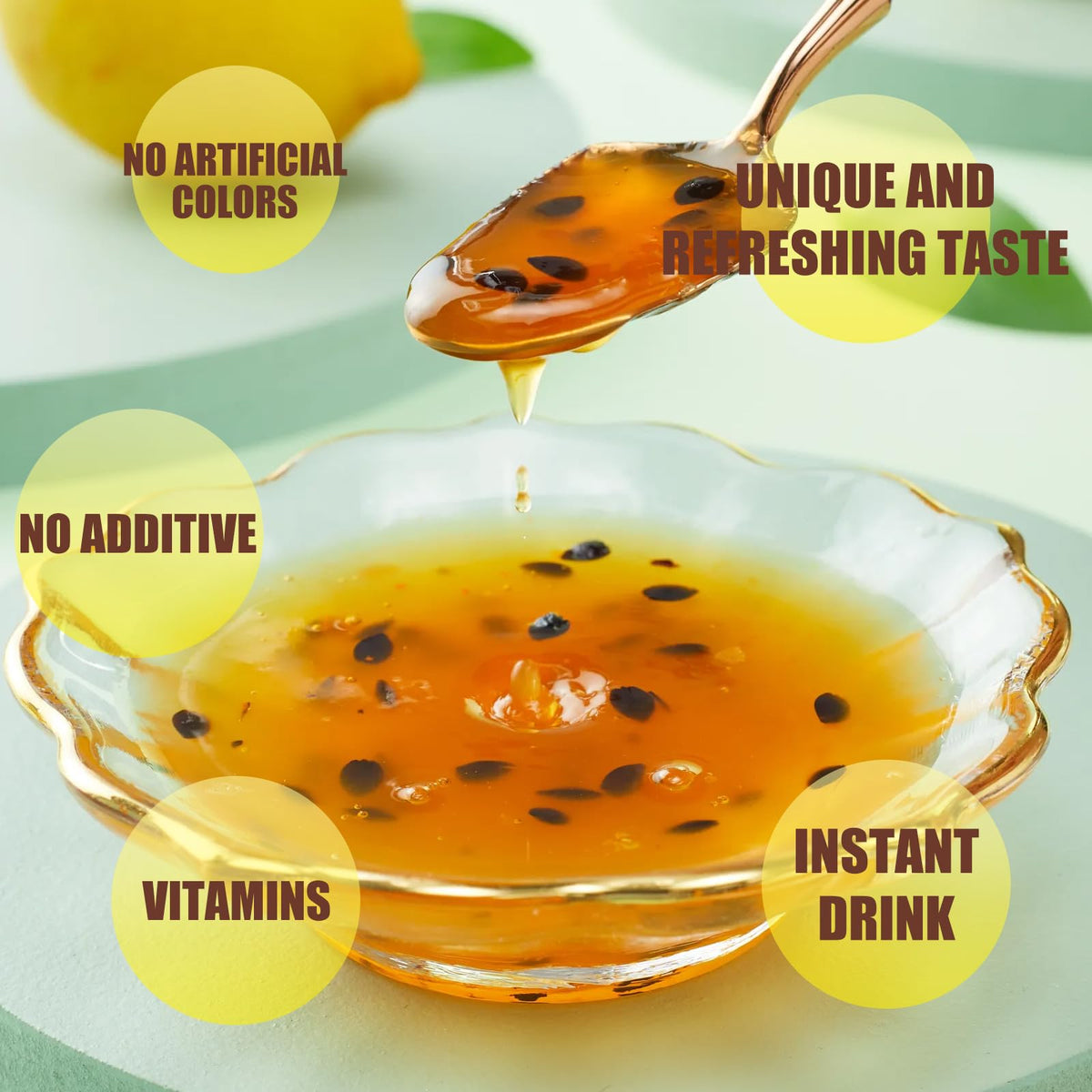 APEXY iced fruit tea in glass, a refreshing, fruity option.