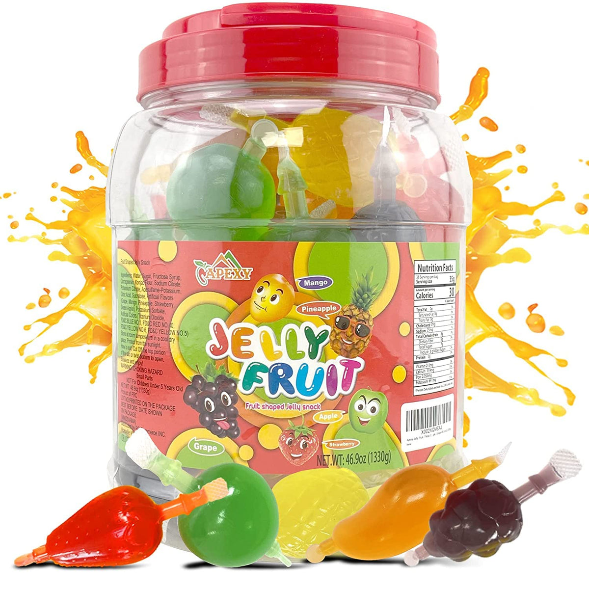 APEXY Jelly Fruit Candy in assorted flavors ideal for party favors.