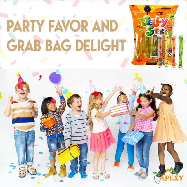 Apexy Jelly Straws individually wrapped for sharing at parties and events.