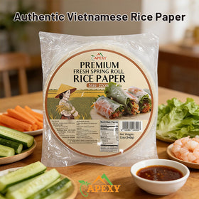 APEXY rice paper that softens easily for smooth, tear-free rolling.