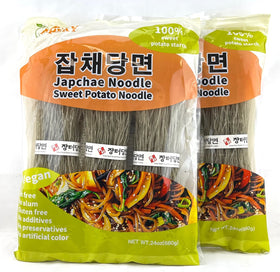 APEXY Sweet Potato Glass Noodles pack with two 680g bags for gluten-free meals.