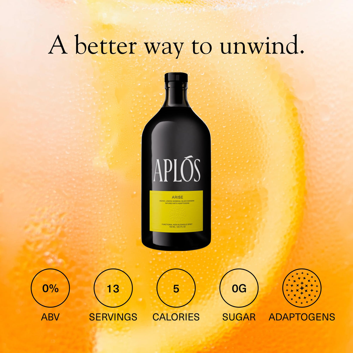 Aplos ARISE ingredients-closeup highlights agave flower, lemon verbena, black Sarawak.