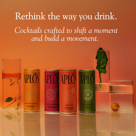 Close-up of Aplós botanicals label highlighting natural ingredients