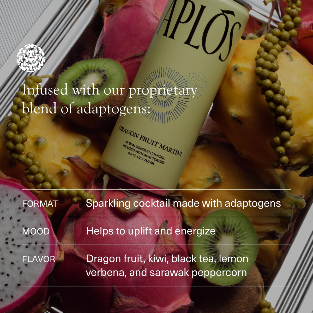 Aplós kiwi and lemon verbena highlight bright, refreshing flavor notes