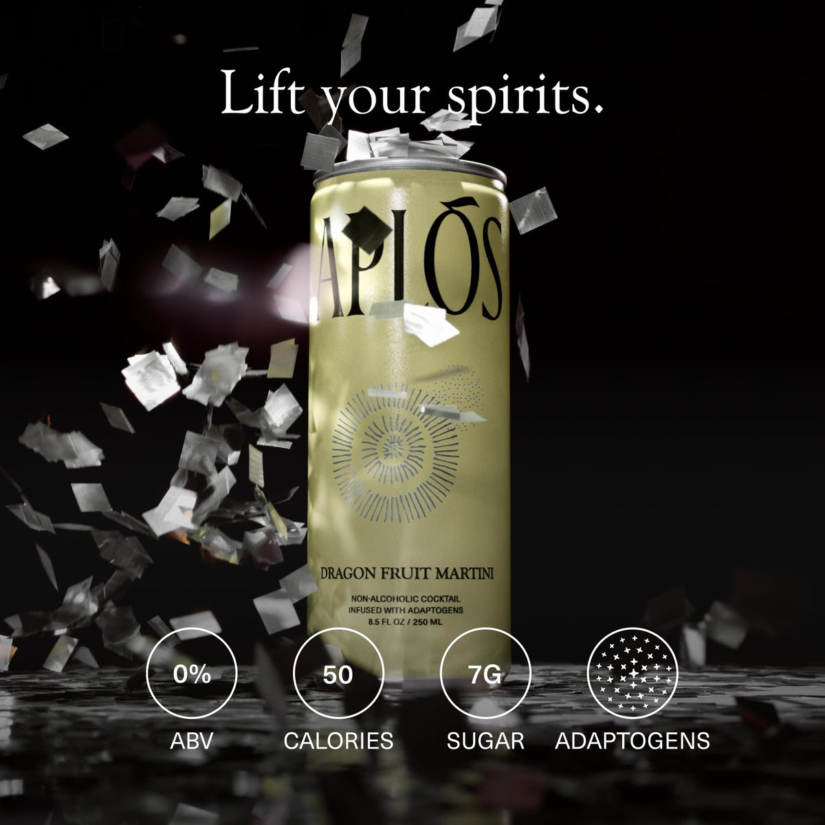 Aplós night-out scene with friends enjoying a sparkling adaptogen-infused mocktail