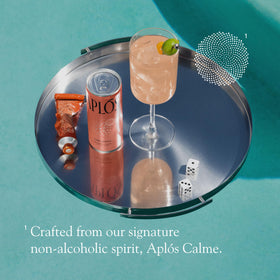 Aplós Ume Spritz can graphic announces no added sugar and 30 calories.