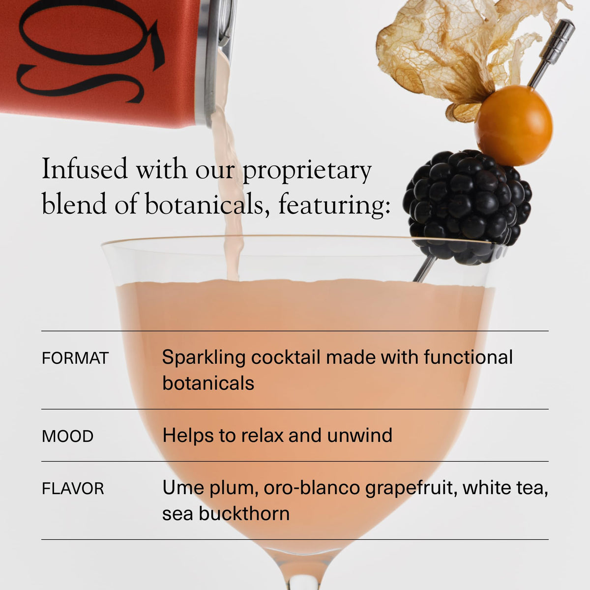 Aplós Ume Spritz pour action captured for ready-to-serve convenience.
