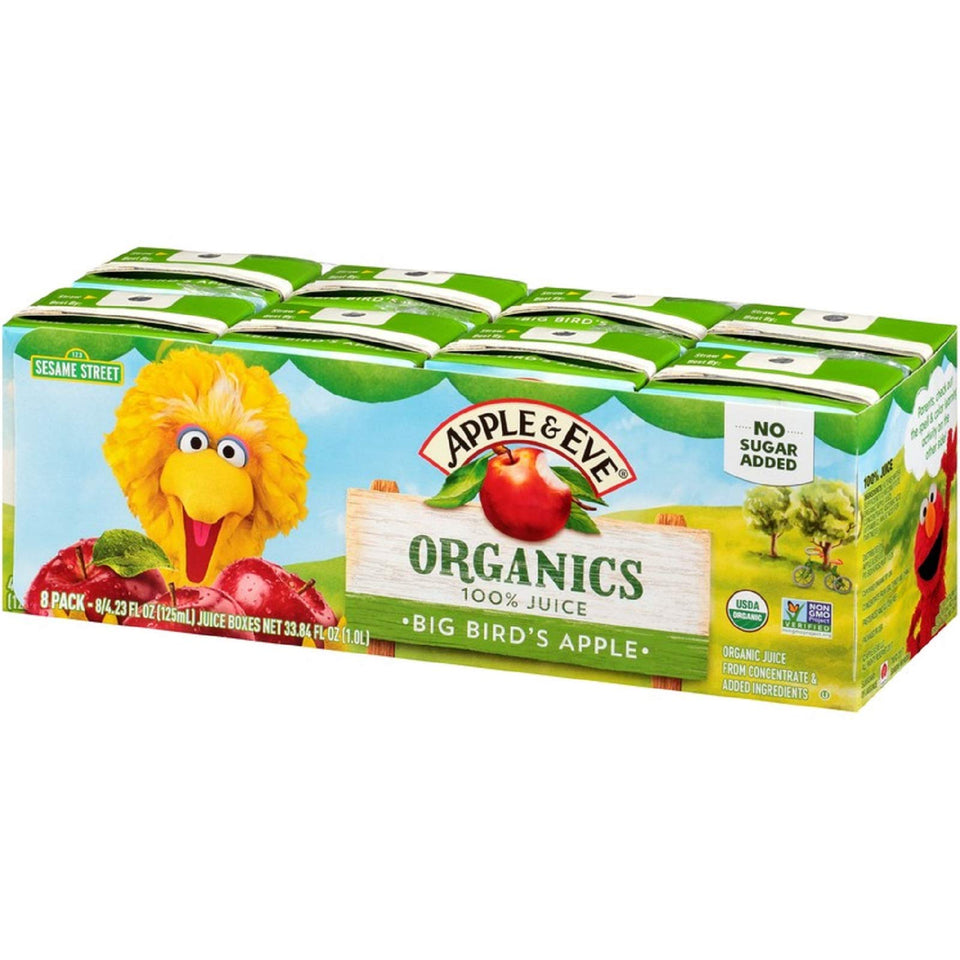 Apple & Eve Sesame Street Big Bird juice box, kid-friendly lunchbox option