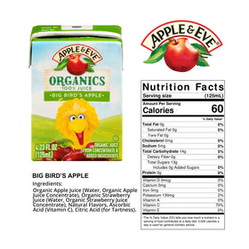 Big Bird juice box on the go, Apple & Eve Sesame Street