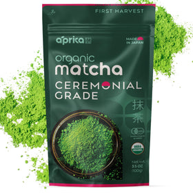 AprikaLife ceremonial-grade packaging keeps matcha fresh for everyday whisking.