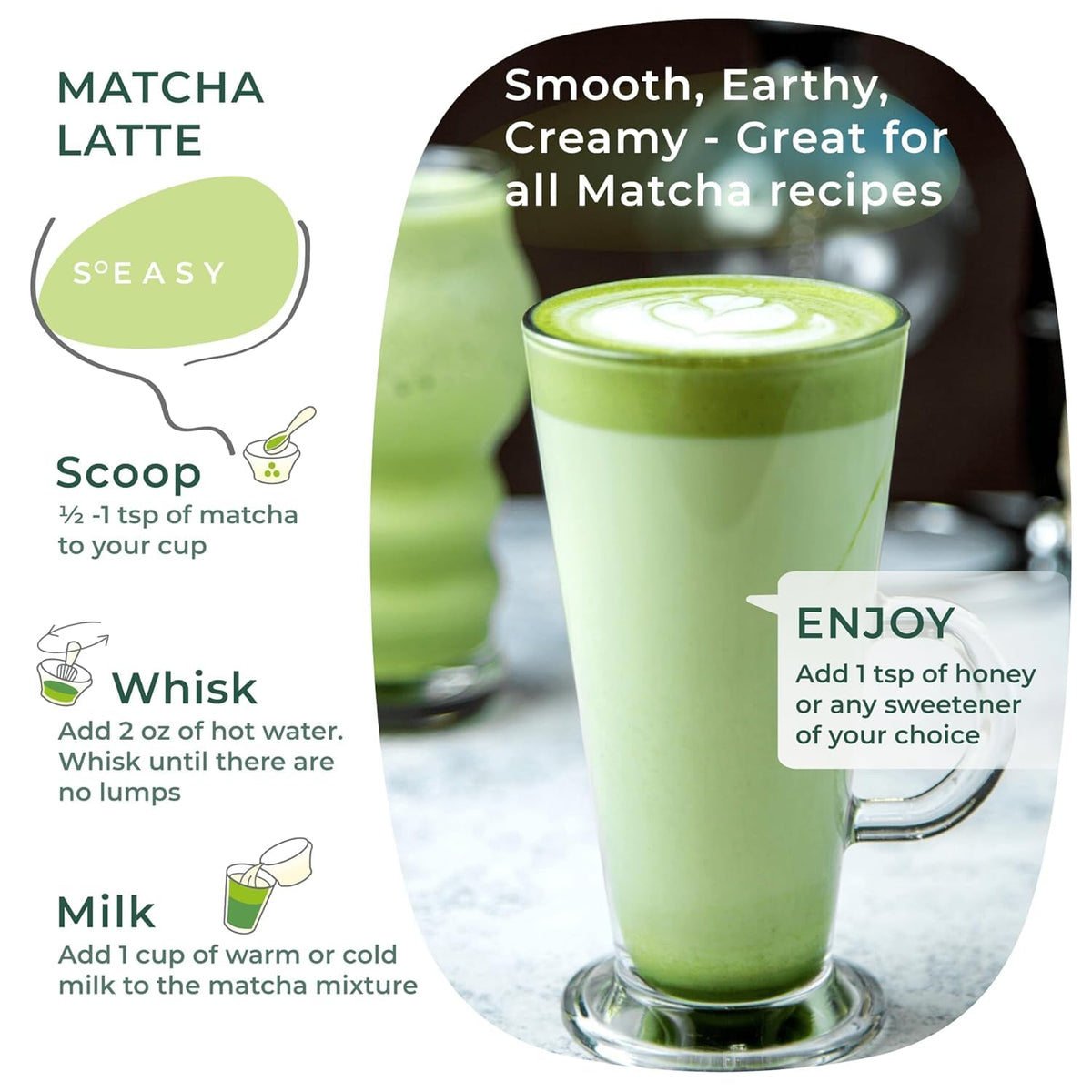 AprikaLife smoothie with matcha for natural energy