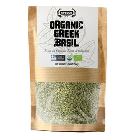 Apsogo Organic Greek Basil leaves ready to elevate tomato sauces with aroma.