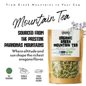 APSOGO Greek Mountain Tea loose leaves close-up showing whole leaves for rich aroma.