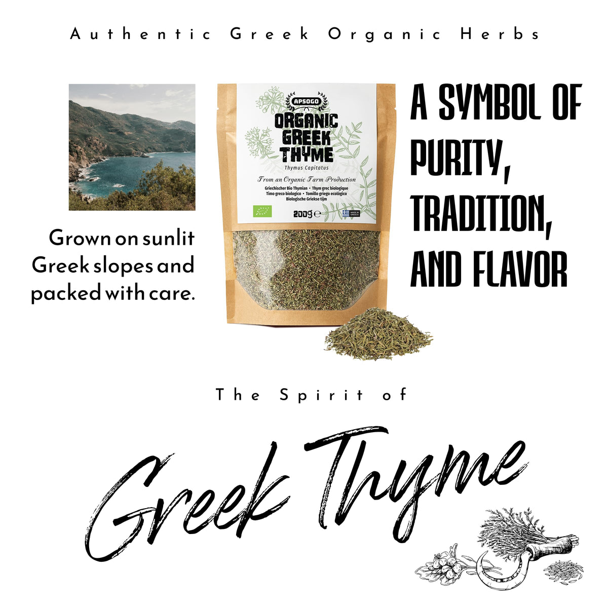 APSOGO Mediterranean thyme dish in rustic bowl