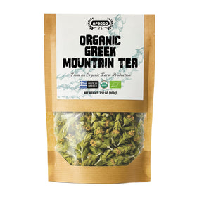 APSOGO Organic Greek Mountain Tea packaging in a resealable pouch preserves freshness.