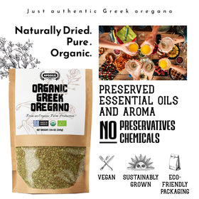 Apsogo Organic Greek Oregano adds flavor to pizza sauce and pasta dishes.