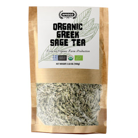 APSOGO organic Greek sage tea leaves close-up for rich aroma and flavor
