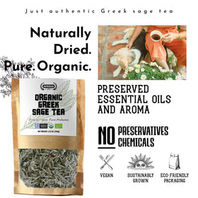 APSOGO sage tea loose leaves in resealable pouch for freshness