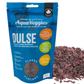 Aqua Veggies Atlantic dulse flakes bottle, ideal sea-flavored topping for soups and salads.