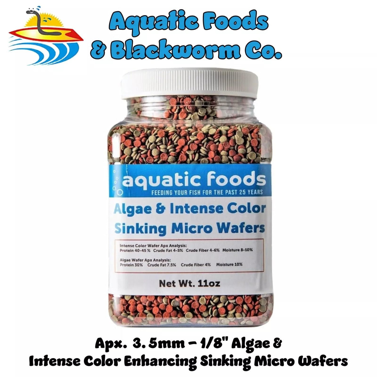 Aquatic Foods Inc. sinking wafers catfish plecos provide bottom-dwelling nutrition.