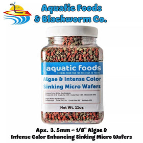 Aquatic Foods Inc. sinking wafers catfish plecos provide bottom-dwelling nutrition.