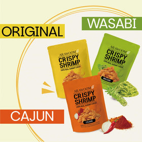ARAWOOM Variety-pack bags show multiple flavors for versatile snacking.