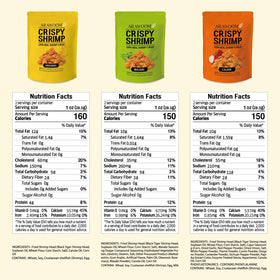 ARAWOOM Wasabi Shrimp Head Crisps add zesty heat and crunch for quick bites.