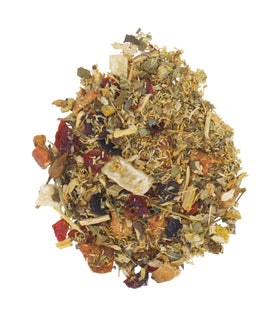 Steeping Arbata Serenity Peach Tea in hot water for a fuller flavor