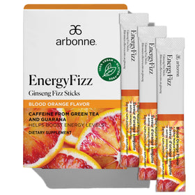 Arbonne Ginseng Energy Blood Orange Fizz Stick for crash-free energy on demand.