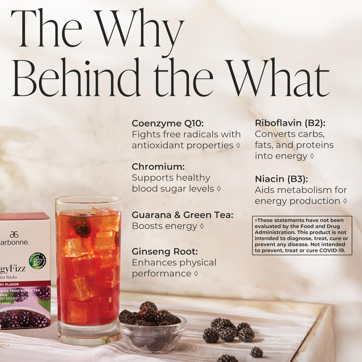 Dissolving Arbonne Ginseng Energy Stick in water shows a fizzy, plant-based boost.