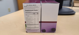 Bubbles rise in a blackberry drink offering a refreshing pick-me-up with Arbonne.