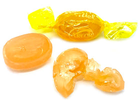 Arcor honey-filled hard candy wrapped closeup with glossy shell and honey center