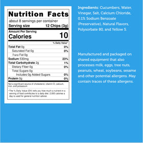 Arctic Farms gluten-free and cholesterol-free pickle chips with bold dill notes.
