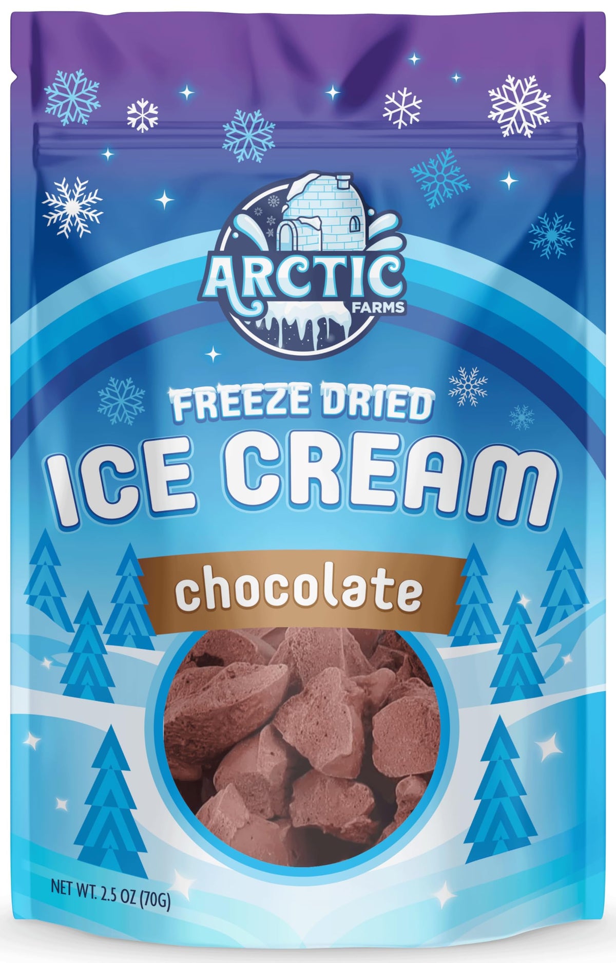 Arctic Farms chocolate ice cream bits ready for a quick snack