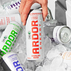 ARDOR Energy sparkling water bubbles highlight natural flavor and refreshing lift.
