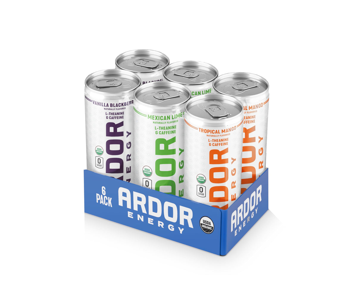 ARDOR Energy tropical front can for on-the-go refreshing energy.