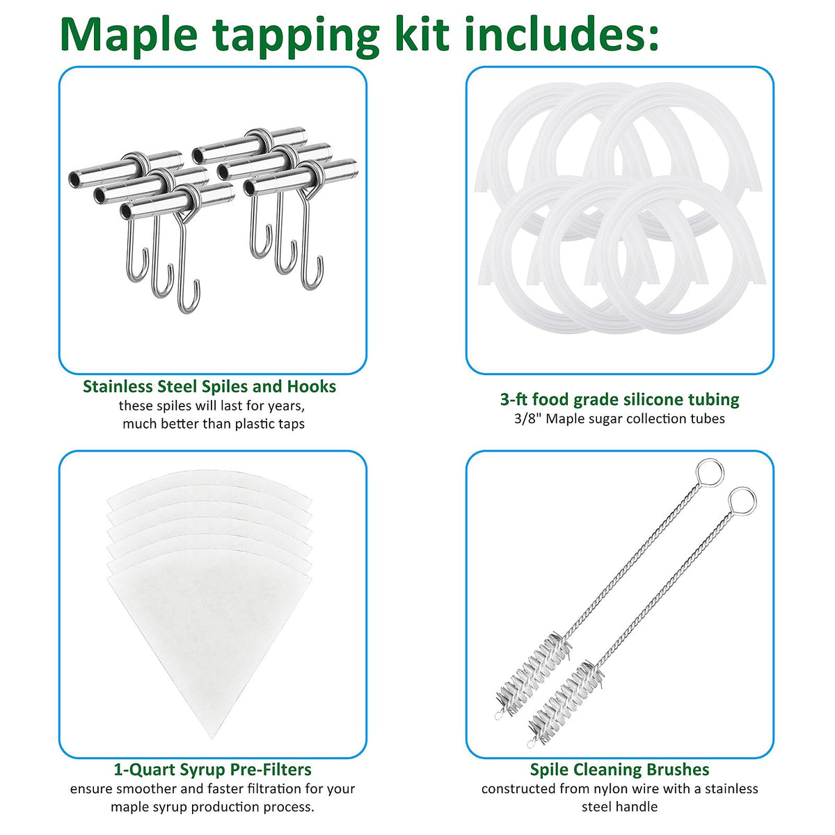 ARGCONNER maple syrup tapping kit prefilters help clarify sap before boiling