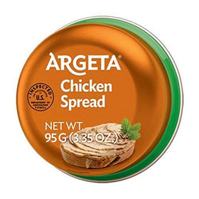 Argeta chicken pate spread jar closeup showing creamy texture for quick meals