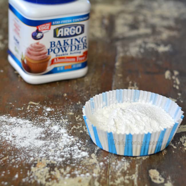 ARGO Baking Powder stay-fresh container seals in freshness after opening.