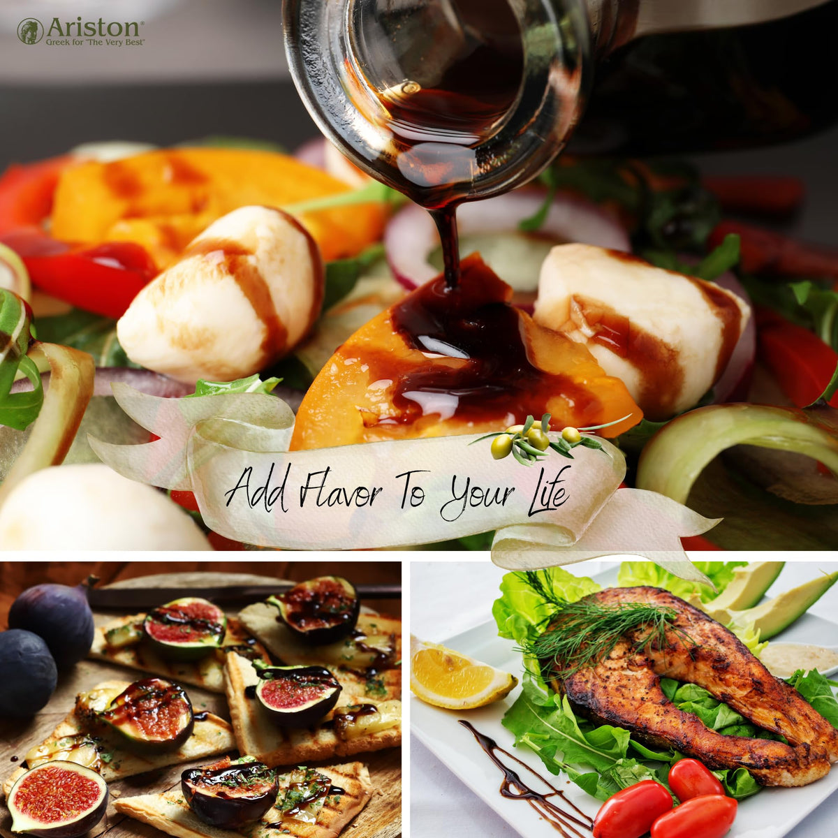 Ariston The Very Best balsamic salad drizzle—brightens greens with tangy-sweet notes.