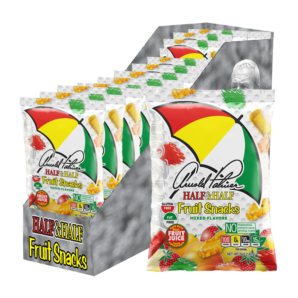 Arizona Arnold Palmer Half and Half fruit snacks packaging close-up showing real juice