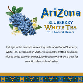 Chilled pour of AriZona Blueberry White Tea for quick refreshment