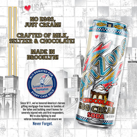 AriZona chocolate egg cream soda 12-pack, ideal for parties and quick enjoyment.