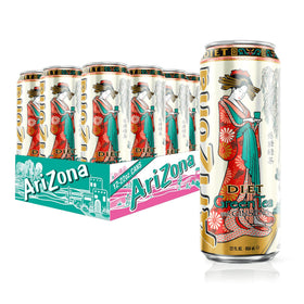 AriZona Diet Green Tea bottle shows 22 oz size for on the go refreshment