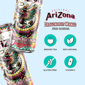 Ferocious can design highlighting the Dragon Fruit Mango flavor.
