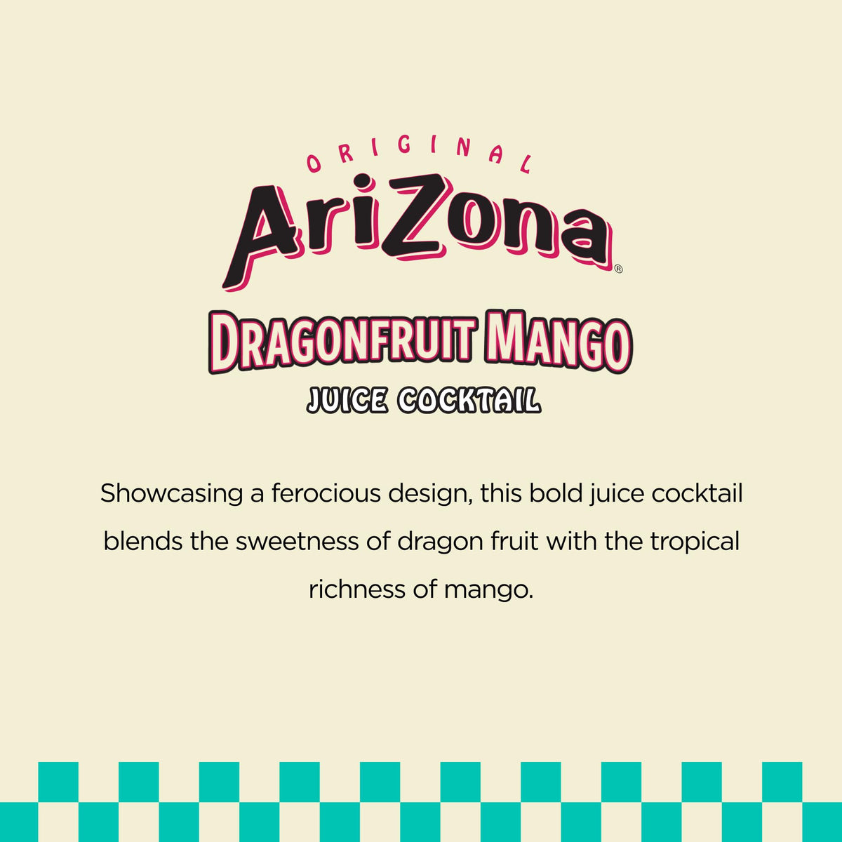 Pour-ready AriZona Dragon Fruit Mango into a glass for a tropical refreshment.