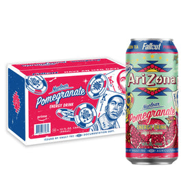 Arizona AriZona Fallout bottle showing berry pomegranate and green tea blend for an energizing sip